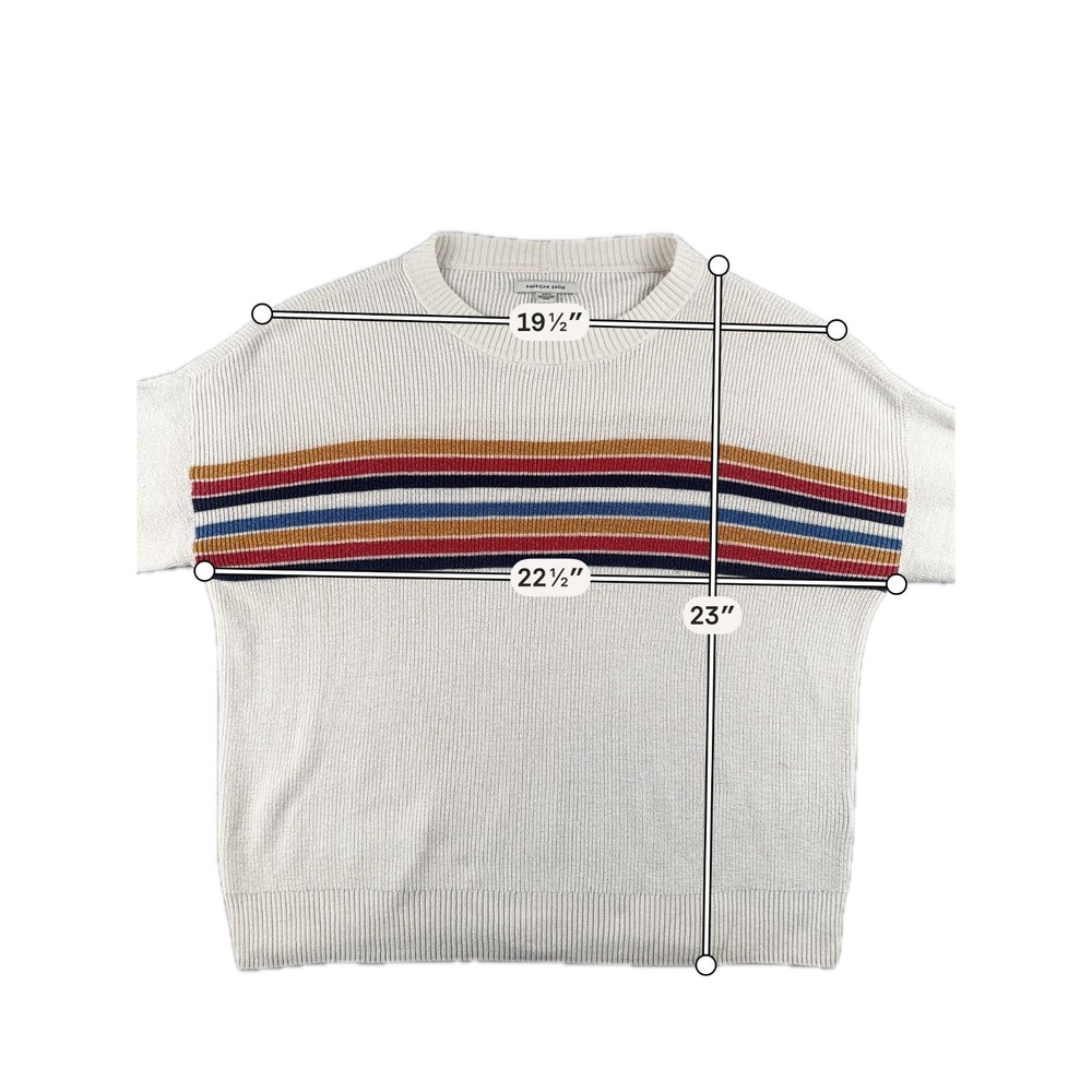 American Eagle Outfitters Women's Cozy Rainbow Stripes Size Small Sweater - Picture 10 of 12